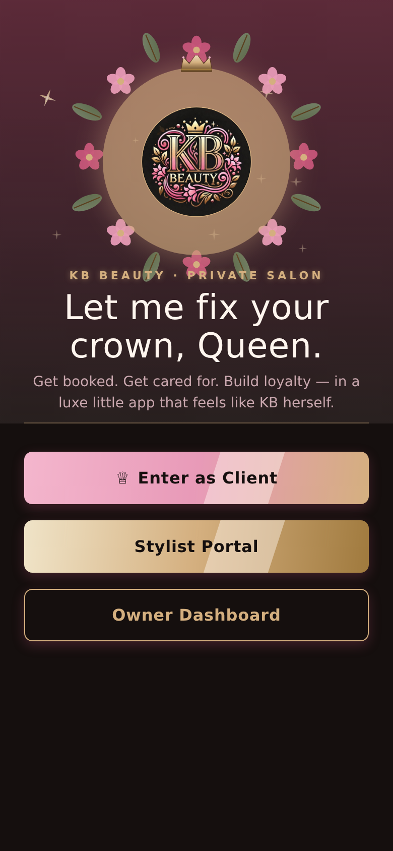 KB Beauty booking app screenshot