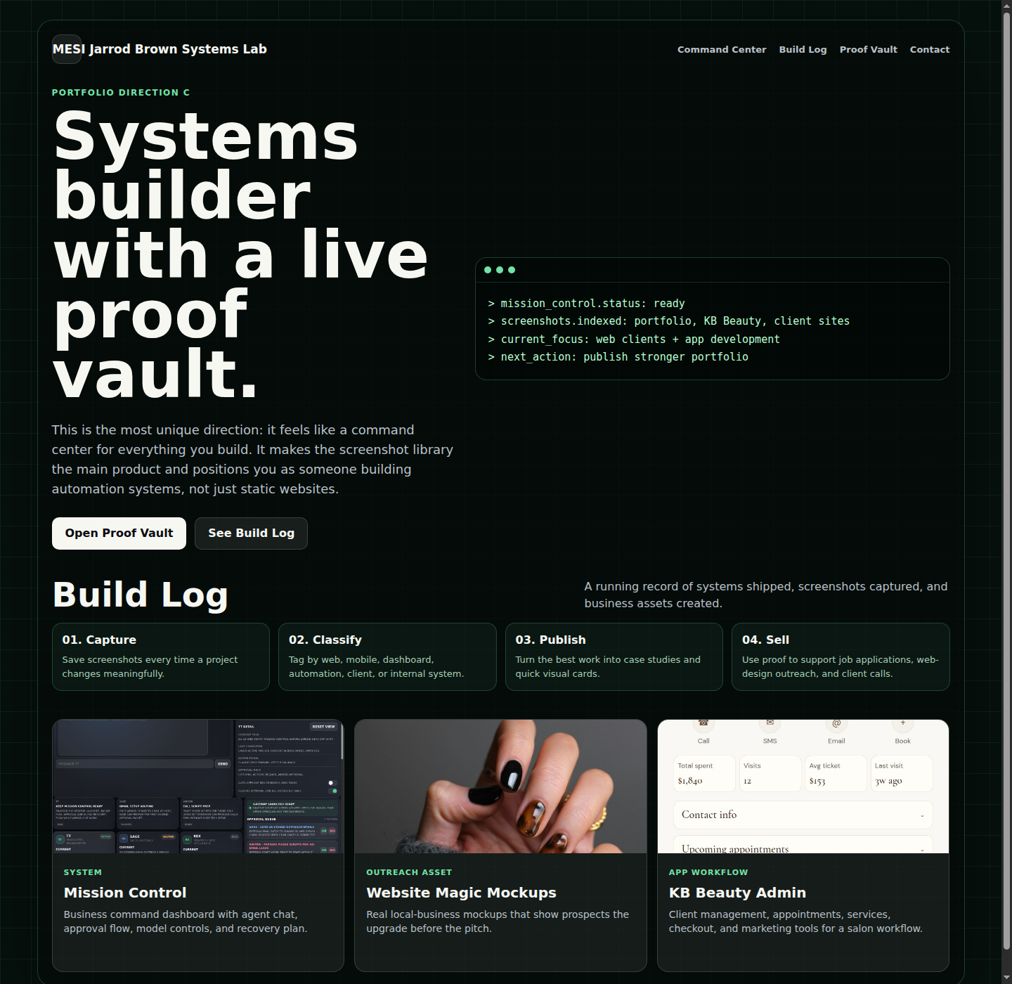 Proof vault portfolio concept